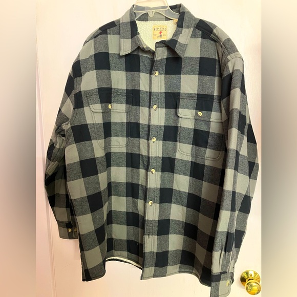Red Head Brand Men’s Sherpa Fleece Lined Flannel Shirt/Jacket, 2X, Gray/Black - Picture 1 of 6